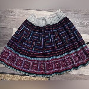 Hmong indigo Multicolor hemp Skirt
